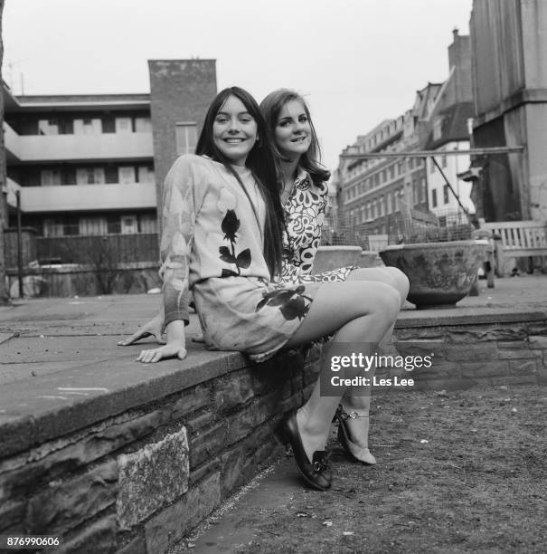 Actress Lesley-Anne Down and Jeanetta Payne await their turn to audition, UK, 29th March 1968.