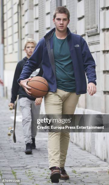 Miguel Urdangarin and Juan Valentin Urdangarin are seen during Juan Valentin Urdangarin's 18th birthday on October 1, 2017 in Geneva, Switzerland.