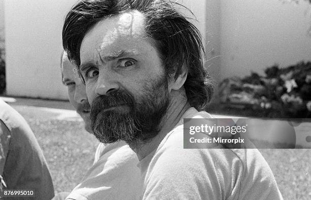 American criminal Charles Manson, the man who murdered Sharon Tate, at California Medical Facility, Vacaville, Solano County, California, US, August...