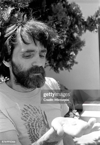 American criminal Charles Manson, the man who murdered Sharon Tate, at California Medical Facility, Vacaville, Solano County, California, US, August...