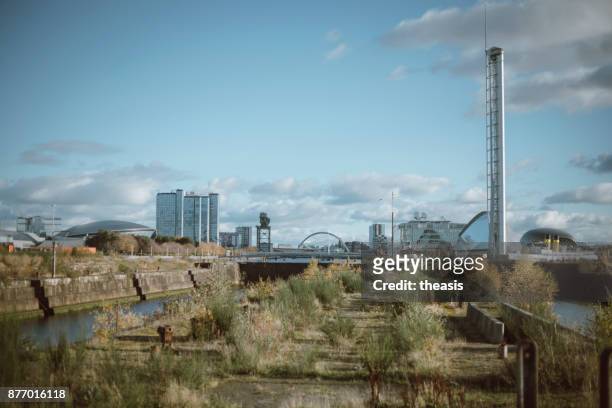 derelict glasgow docks - theasis stock pictures, royalty-free photos & images