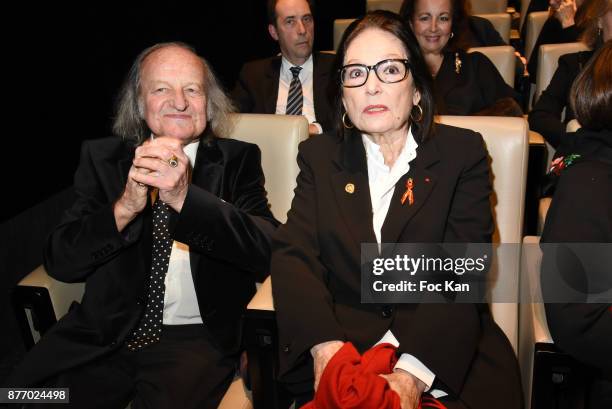 Andre Chapelle and singer Nana Mouskouri attend the Tribute to Jean-Claude Brialy at Centre National du Cinema et de l'Image Animee on November 20,...