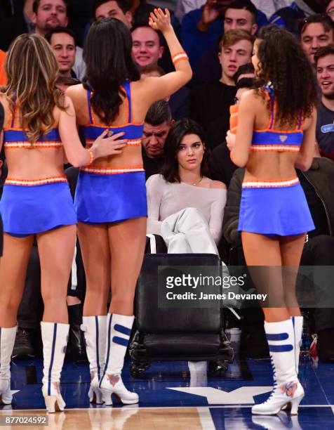 Kendall Jenner attends the Los Angeles Clippers Vs New York Knicks game at Madison Square Garden on November 20, 2017 in New York City.