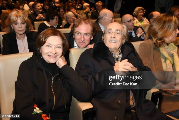 Writer Francoise Dorner, actress Macha Meryl, Writer Didier Van Cauwelaert and composer Michel Legrand attend Tribute to Jean-Claude Brialy At Centre...