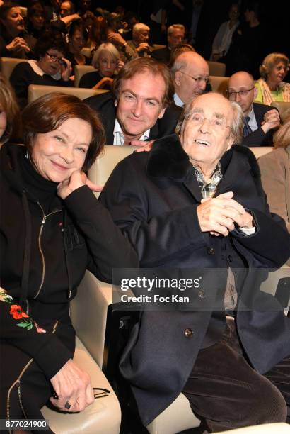 Actress Macha Meryl, Writer Didier Van Cauwelaert and composer Michel Legrand attend Tribute to Jean-Claude Brialy At Centre National Du Cinema Et De...