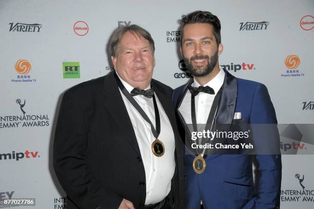 Don Carmody and David Cormican attends 45th International Emmy Awards at New York Hilton on November 20, 2017 in New York City.