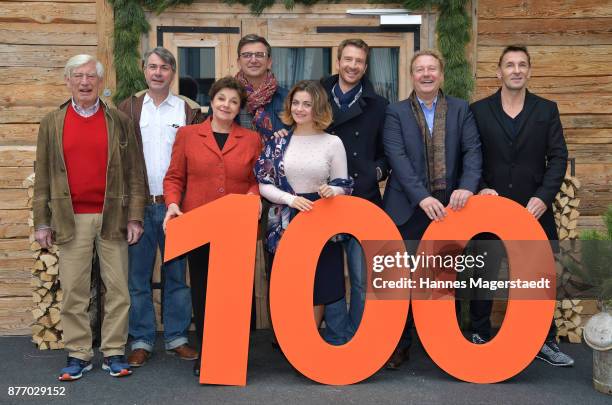 Actor Siegfried Rauch, Dirk Rademacher, Monika Baumgartner, Hans Sigl, Ronja Forcher, Heiko Ruprecht, Matthias Walther and Mark Keller during the...