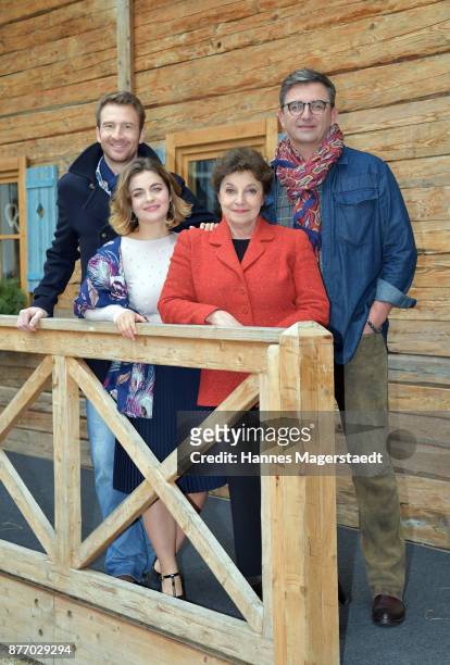 Actor Heiko Ruprecht, Ronja Forcher, Monika Baumgartner and Hans Sigl during the 10th anniversary celebration of 'Der Bergdoktor' on November 21,...