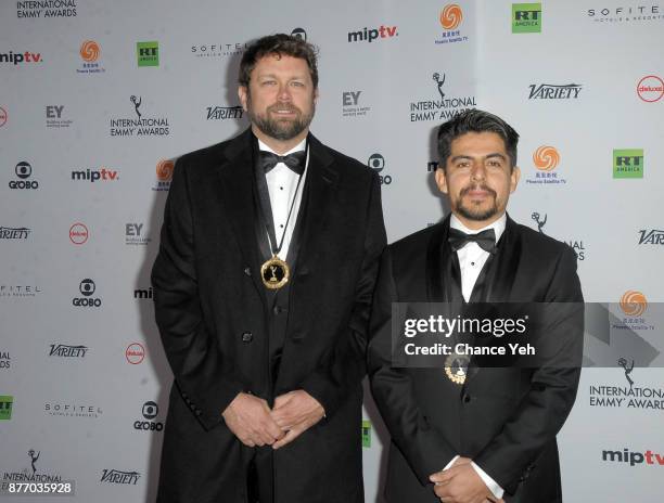 Darby Wheeler and Rodrigo Bascunan attend 45th International Emmy Awards at New York Hilton on November 20, 2017 in New York City.