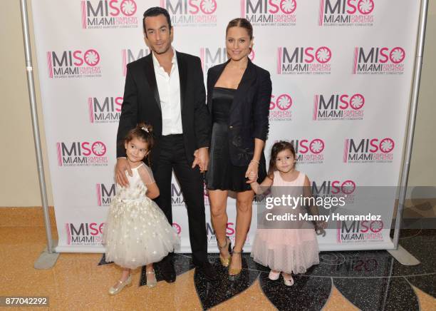 Aaron Diaz and Lola Ponce with daughters Erin Díaz, Regina Díaz at Miami Symphony Miso Chic at the Adrienne Arsht Center, on November 12, 2017 in...