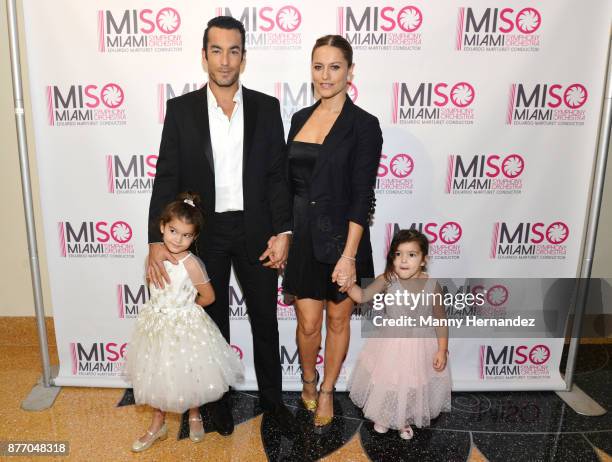 Aaron Diaz and Lola Ponce with daughters Erin Diaz and Regina Diaz at Miami Symphony Miso Chic at the Adrienne Arsht Center, on November 12, 2017 in...