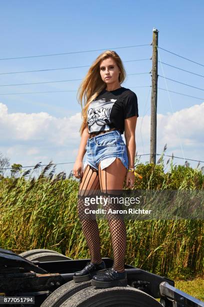 Singer Fletcher is photographed for Billboard Magazine on August 19, 2017 at the Billboard Hot 100 Music Festival at Northwell Heath at Jones Beach...