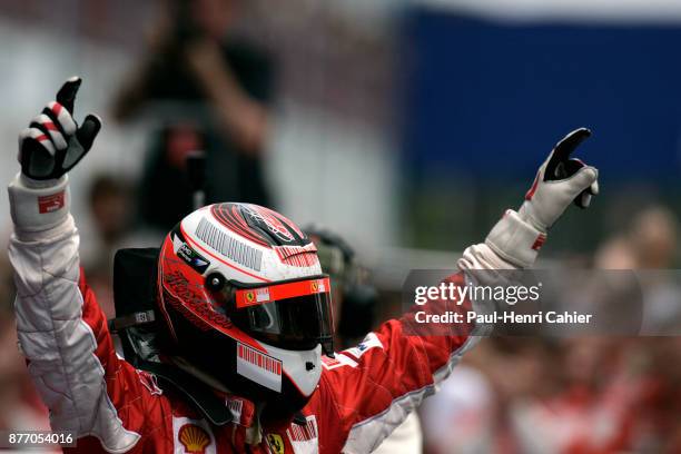 Kimi Raikkonen, Grand Prix of France, Circuit de Nevers Magny-Cours, 01 July 2007. Kimi Raikkonen after his victory in the 2007 French Grand Prix.