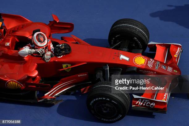 Kimi Raikkonen, Ferrari F2008, Grand Prix of Malaysia, Sepang International Circuit, 23 March 2008. Kimi Raikkonen after winning the 2008 Malaysian...
