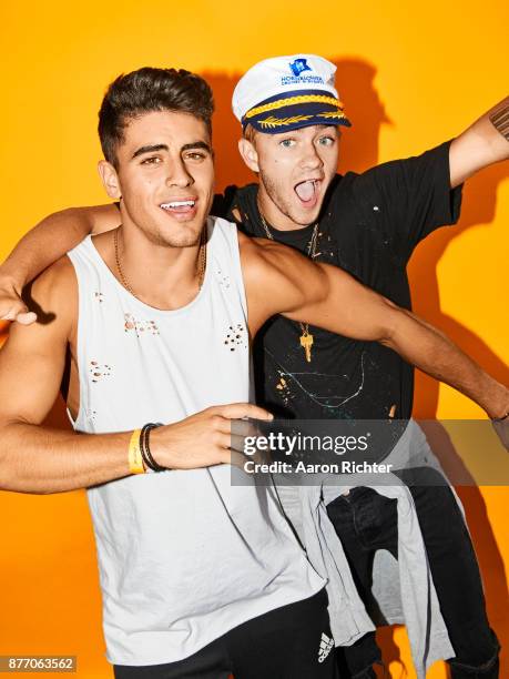 Jack Gilinsky and Jack Johnson of Jack & Jack are photographed for Billboard Magazine on August 20, 2017 at the Billboard Hot 100 Music Festival at...