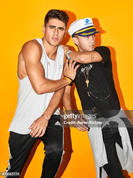 Jack Gilinsky and Jack Johnson of Jack & Jack are photographed for Billboard Magazine on August 20, 2017 at the Billboard Hot 100 Music Festival at...