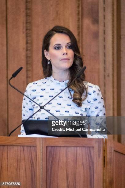 Princess Sofia of Sweden attends a symposium on "Dyslexialand" at the Royal Palace on November 21, 2017 in Stockholm, Sweden.
