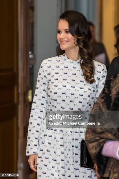 Princess Sofia of Sweden attends a symposium on "Dyslexialand" at the Royal Palace on November 21, 2017 in Stockholm, Sweden.
