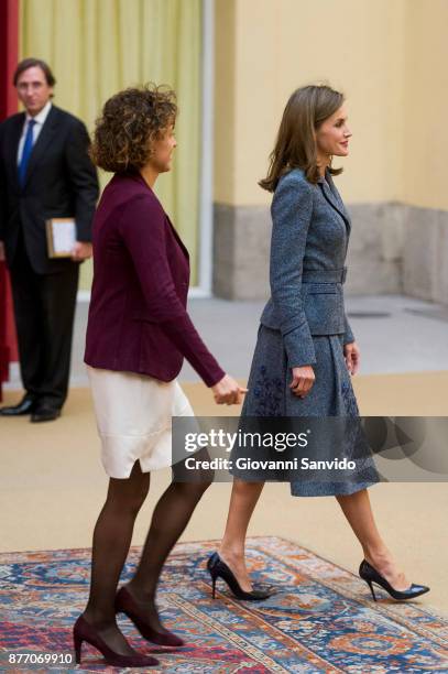 Queen Letizia of Spain attends 'Reina Letizia' awards at El Pardo Palace on November 21, 2017 in Madrid, Spain.