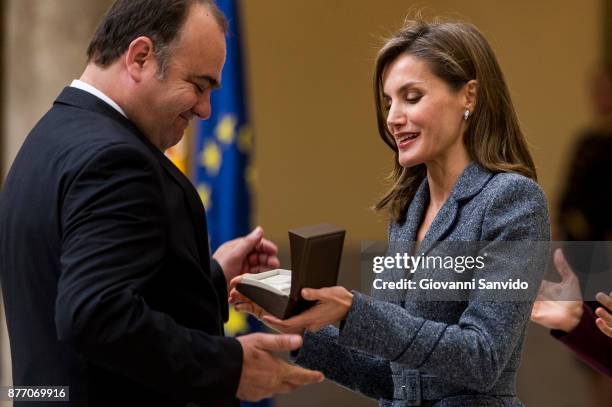 Queen Letizia of Spain attends 'Reina Letizia' awards at El Pardo Palace on November 21, 2017 in Madrid, Spain.