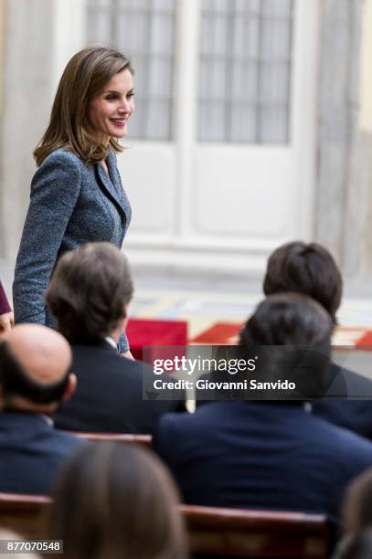 Queen Letizia of Spain attends 'Reina Letizia' awards at El Pardo Palace on November 21, 2017 in Madrid, Spain.