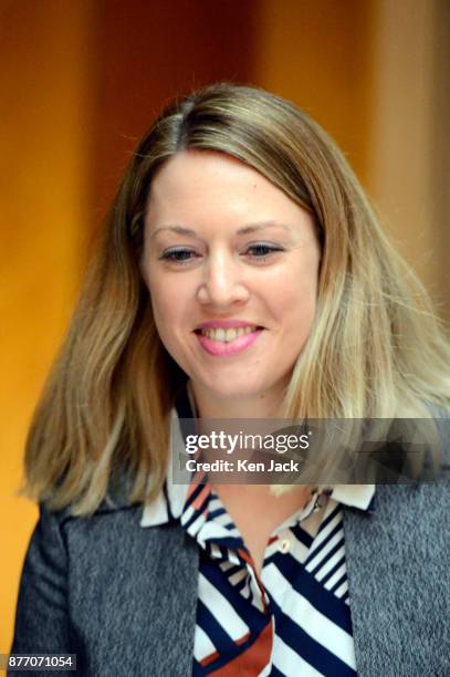 Jenny Gilruth, the partner of former Scottish Labour leader Kezia Dugdale, in the Scottish Parliament, on November 21, 2017 in Edinburgh, Scotland....