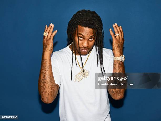 Rapper Waka Flocka Flame is photographed for Billboard Magazine on August 20, 2017 at the Billboard Hot 100 Music Festival at Northwell Heath at...