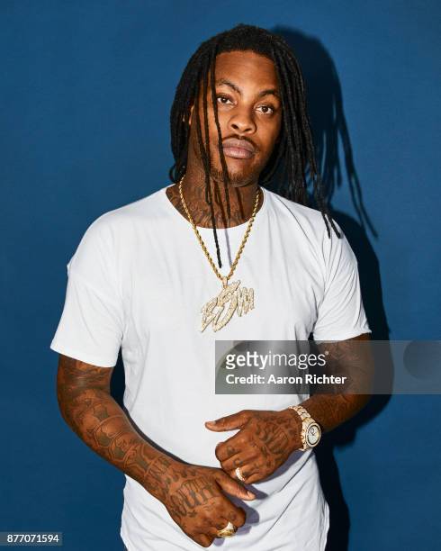Rapper Waka Flocka Flame is photographed for Billboard Magazine on August 20, 2017 at the Billboard Hot 100 Music Festival at Northwell Heath at...