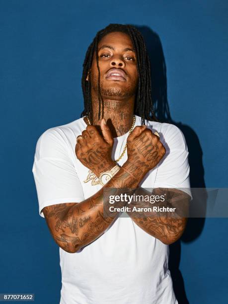 Rapper Waka Flocka Flame is photographed for Billboard Magazine on August 20, 2017 at the Billboard Hot 100 Music Festival at Northwell Heath at...