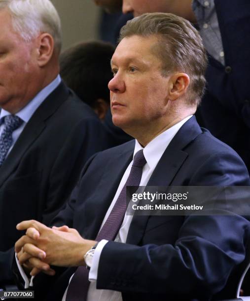 Gazprom's CEO Alexei Miller attends Russian-Czech talks at Black Sea resort state residence of Bocharov ruchey in Sochi, Russia, November 2017. Chezh...