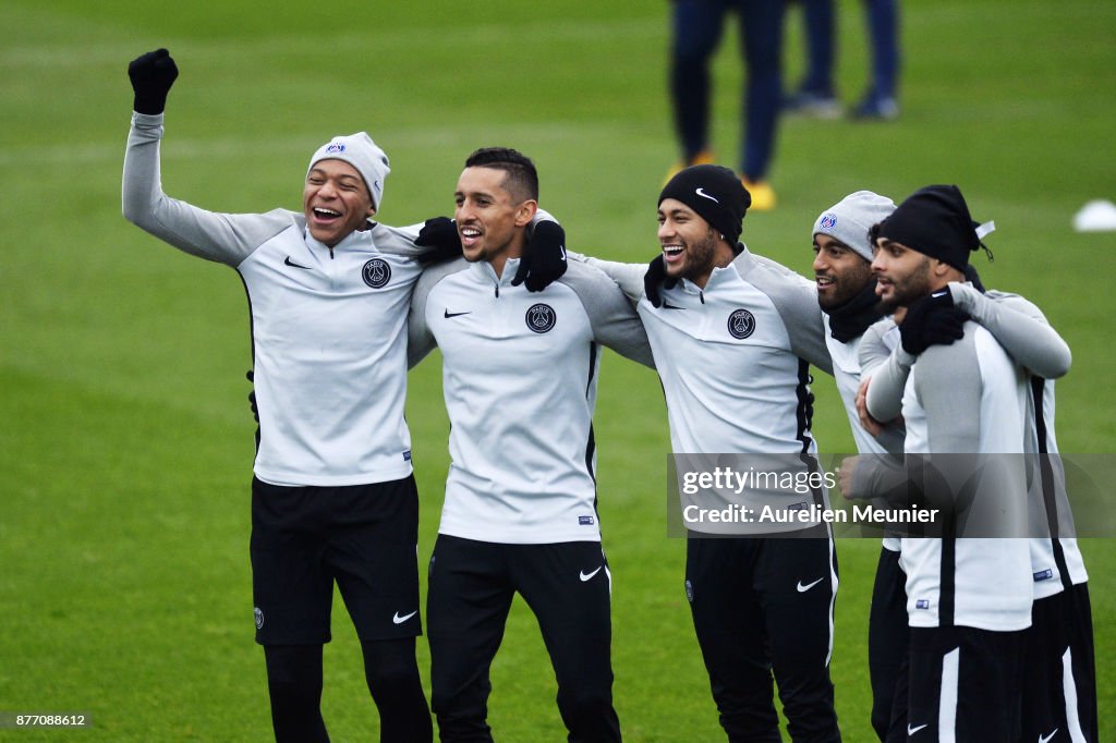 Paris Saint-Germain Training Session In Paris