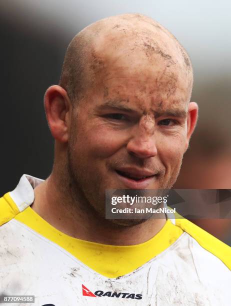 Stephen Moore of Australia is seen during a training session at Peffermill Playing Fields on November 21, 2017 in Edinburgh, Scotland.