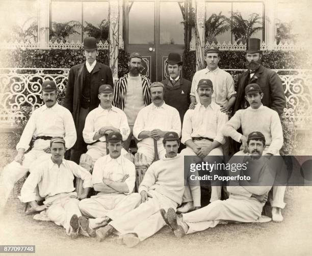 The Australian cricket team prior to their match against Lord Sheffield's XI at Sheffield Park near Uckfield in Sussex on 8th May 1890. The...