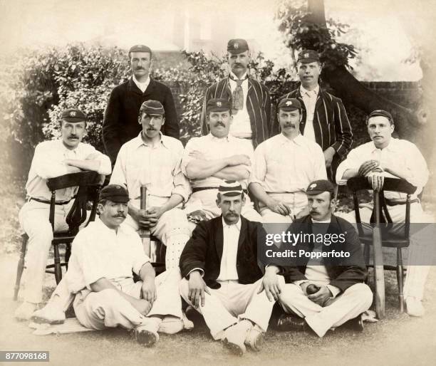 The Players of England cricket team prior to their match against Australia at Lord's Cricket Ground in London on 19th June 1890. Players won by an...