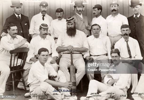 The South XI prior to their match against The North during the Hastings Festival on 11th September, 1890. Left to right, back row: Thomas , Kingsmill...