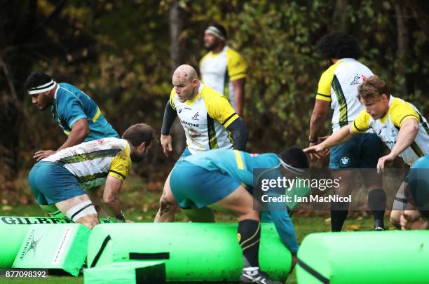 Stephen Moore of Australia is seen during a training session at Peffermill Playing Fields on November 21, 2017 in Edinburgh, Scotland.