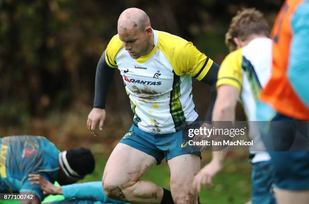 Stephen Moore of Australia is seen during a training session at Peffermill Playing Fields on November 21, 2017 in Edinburgh, Scotland.