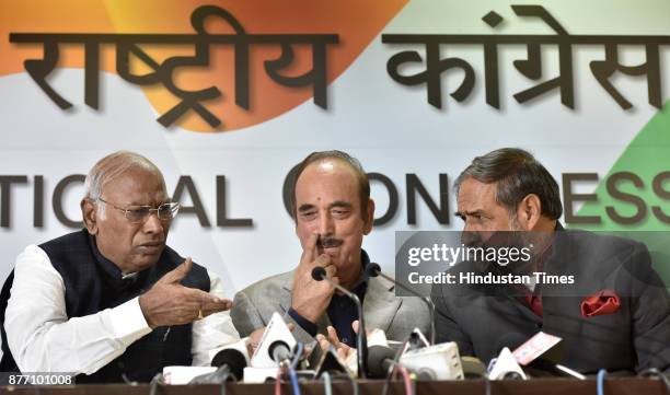 Leader of Opposition Rajya Sabha Ghulam Nabi Azad, Deputy Leader of Opposition Rajya Sabha Anand Sharma, Leader of Opposition Lok Sabha Mallikarjun...