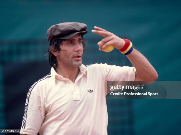 Ilie Nastase of Romania during the French Open Tennis Championships at the Stade Roland Garros circa June 1981 in Paris, France.