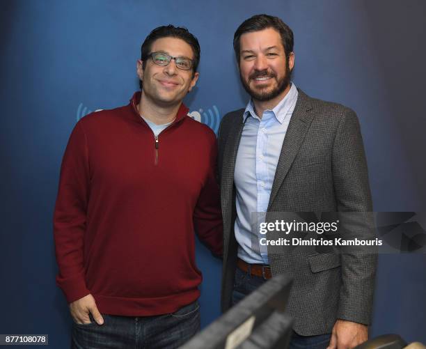 Adam Schein and Martin Truex Jr visit SiriusXM at SiriusXM Studios on November 21, 2017 in New York City.