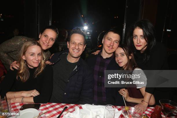 Sophie Flack, guest, Josh Charles, Paul Dano, Zoe Kazan and director Lila Neugebauer pose at the Opening Night party for Lincoln Center Theater's...