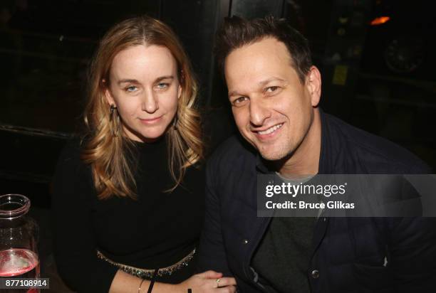 Sophie Flack and husband Josh Charles pose at the Opening Night party for Lincoln Center Theater's "The Wolves" at PJ Clarke's on November 20, 2017...