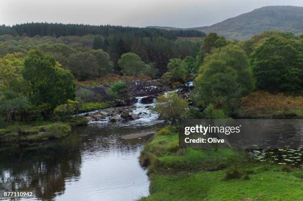 on the road to conor pass, dingle bay, - connor pass stock pictures, royalty-free photos & images