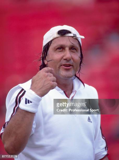 Veteran tennis player Ilie Nastase of Romania during the Stella Artois Championships at the Queen's Club in London, England circa June 1998.