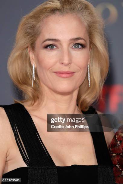 Actress Gillian Anderson attends the World Premiere of season 2 of Netflix "The Crown" at Odeon Leicester Square on November 21, 2017 in London,...