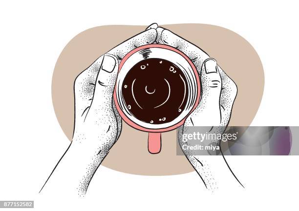 coffee love - latte art stock illustrations