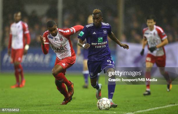 Mouscron , Belgium / Excel Mouscron v Rsc Anderlecht / "nNathan DE MEDINA - Henry ONYEKURU"nFootball Jupiler Pro League 2017 - 2018 Matchday 15 /...