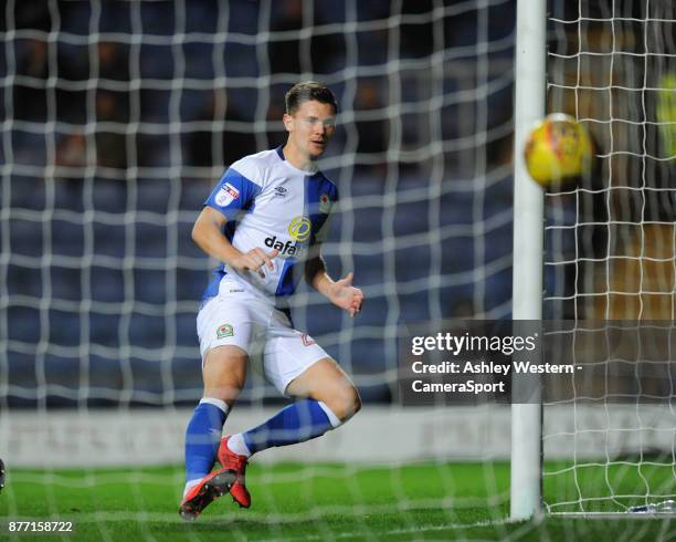 Blackburn Rovers' Marcus Antonsson scores his side's second goal during the Sky Bet League One match between Oxford United and Blackburn Rovers at...
