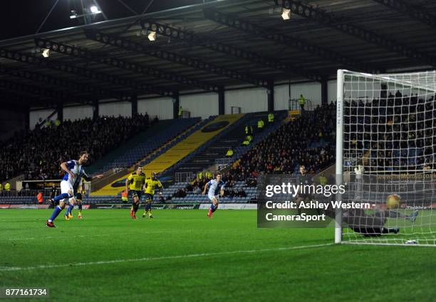 Blackburn Rovers' Charlie Mulgrew scores his side's third goal and his second from the penalty spot during the Sky Bet League One match between...