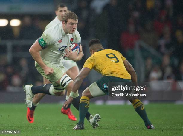 Joe Launchbury of England during the Old Mutual Wealth Series autumn international match between England and Australia at Twickenham Stadium on...